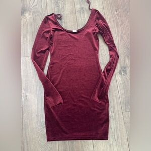 Garage Long Sleeve Velours Dress